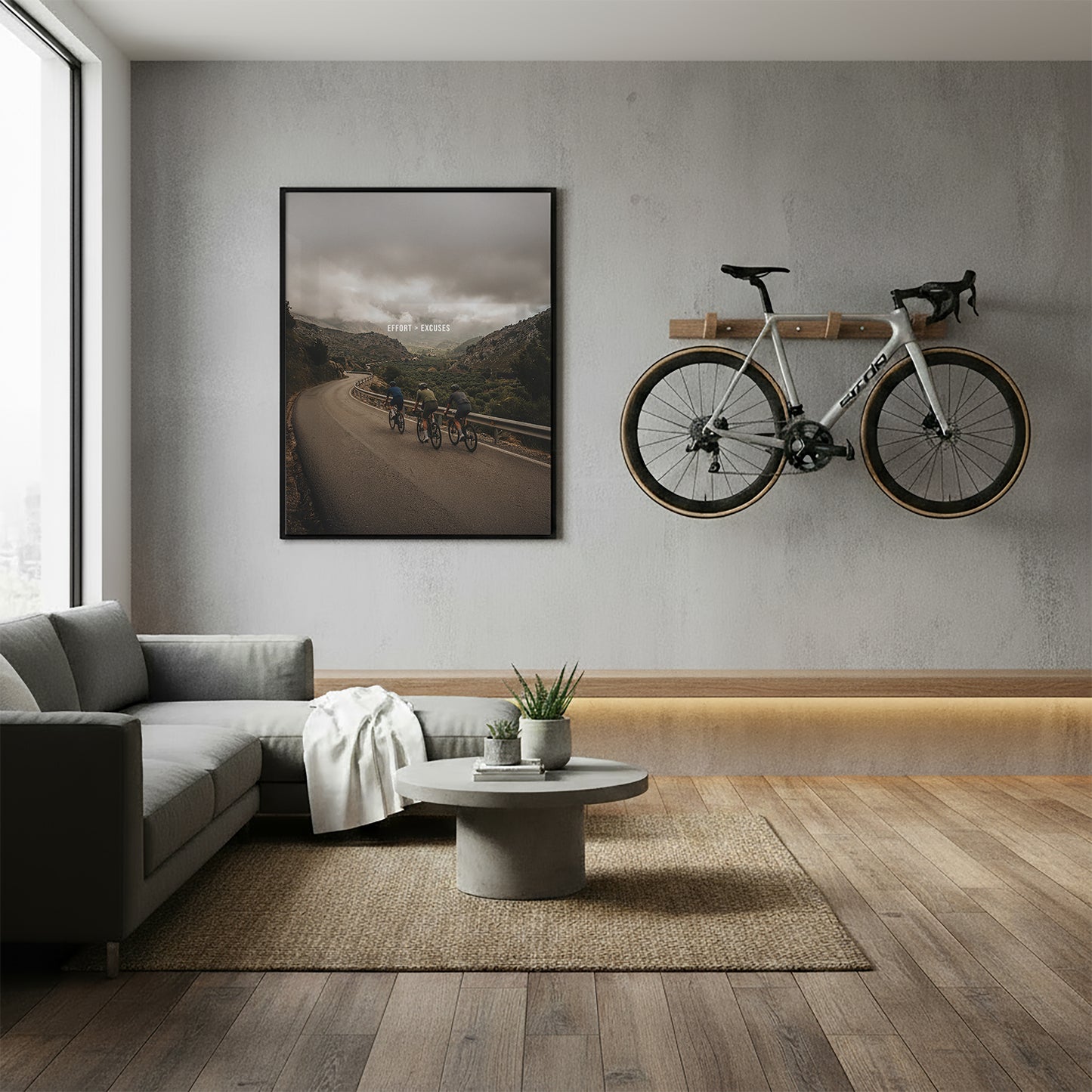 EFFORT > EXCUSES – Cycling Motivation Poster | Premium Rennrad Wandbild für Athleten
