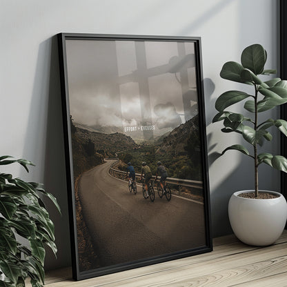 EFFORT > EXCUSES – Cycling Motivation Poster | Premium Rennrad Wandbild für Athleten