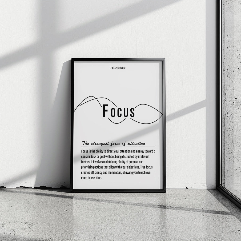 Text & Zitat Poster "Focus" (weiß)