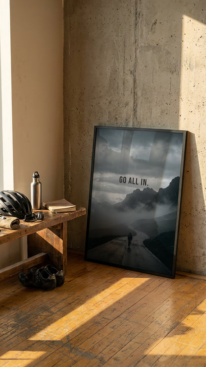 Go All In. – Rennrad Motivationsposter | canvArt
