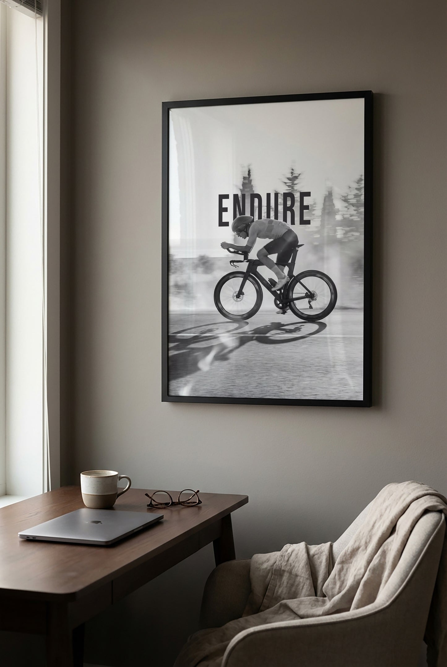 Endure II – Rennrad Wandbild | Time Trial Motivationsposter