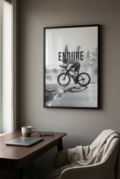 Endure II – Rennrad Wandbild | Time Trial Motivationsposter