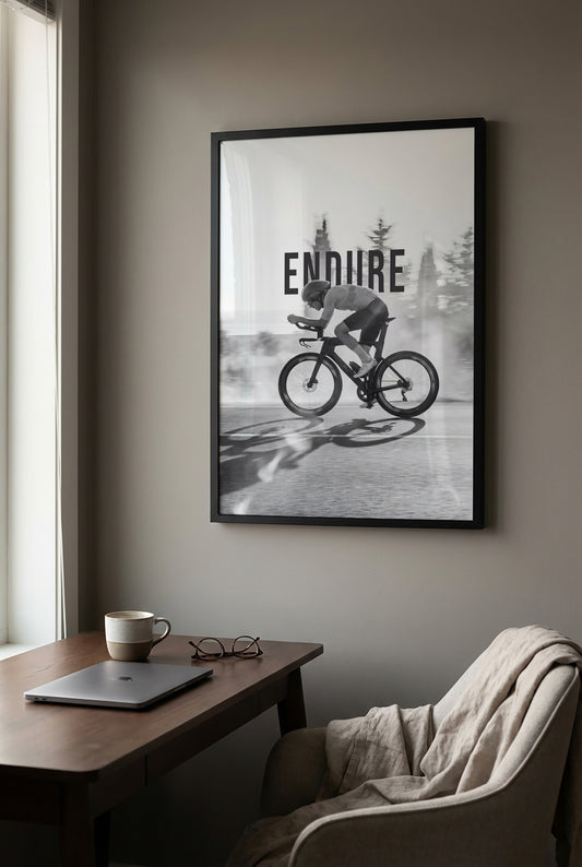 Endure II – Rennrad Wandbild | Time Trial Motivationsposter