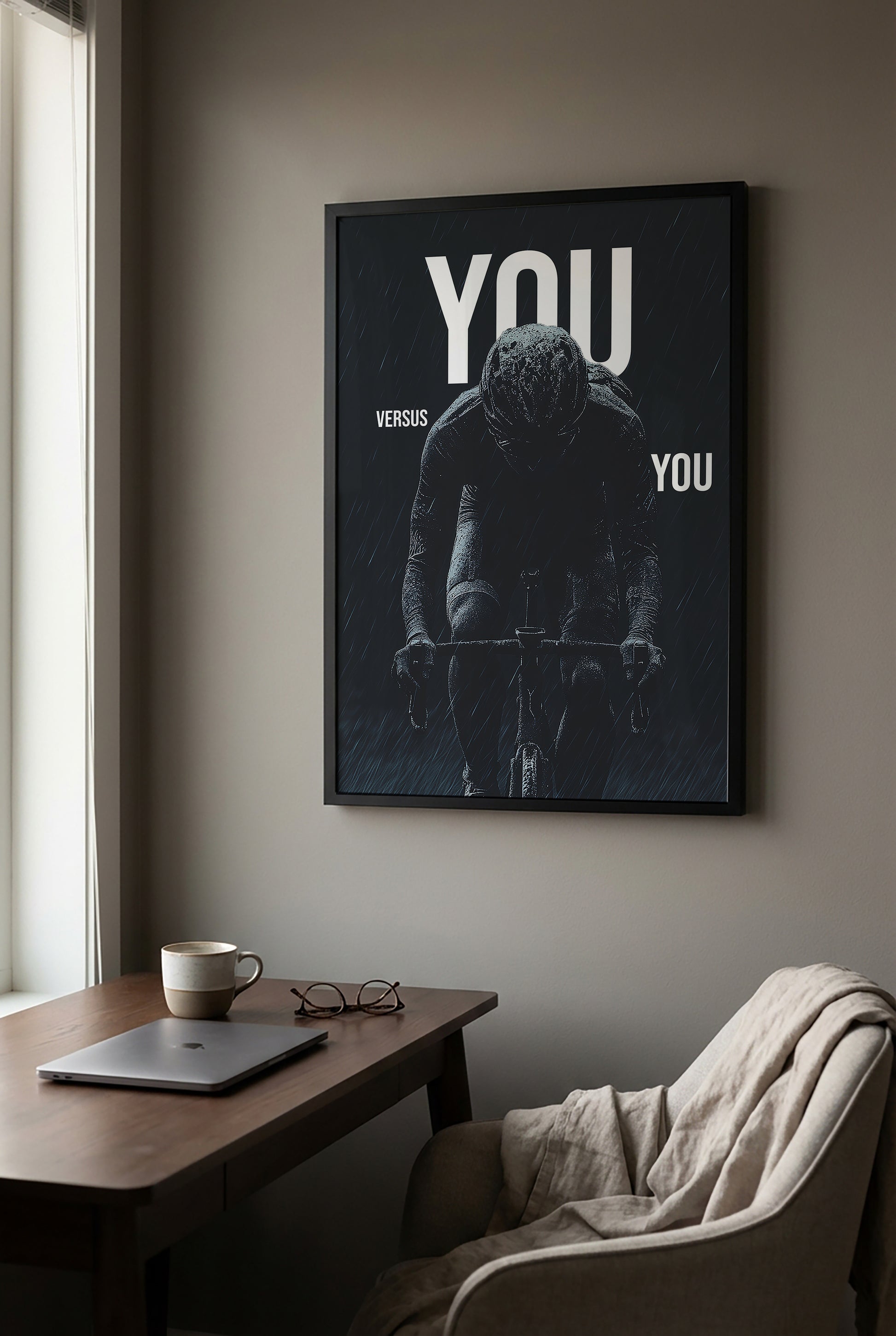 Motivationsposter Rennrad - You vs. You