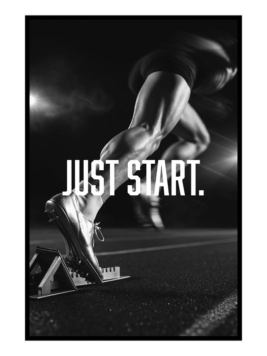"JUST START." – Leichtathletik Poster