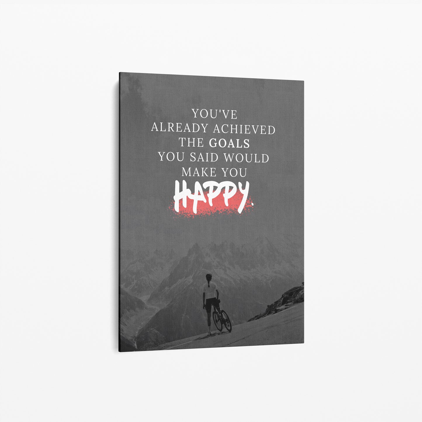 You've Already Achieved – Motivation Poster | Schwarz-Weiß Wandbild mit rotem Akzent