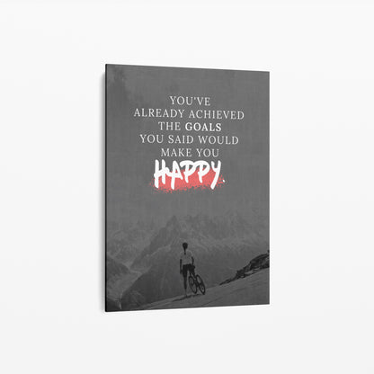 You've Already Achieved – Motivation Poster | Schwarz-Weiß Wandbild mit rotem Akzent