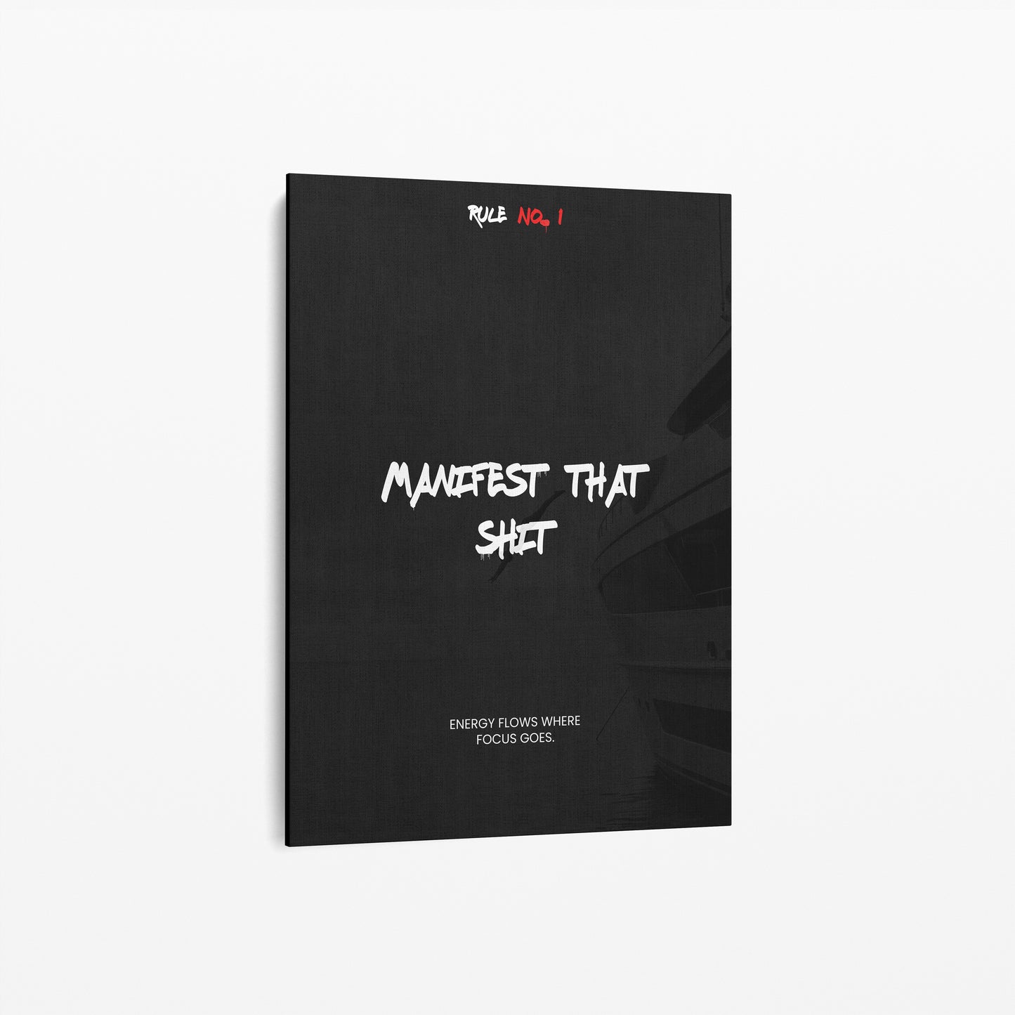 Manifesting – Mindset Poster für Fokus & Erfolg | Schwarz-Weiß Wandbild mit Spruch