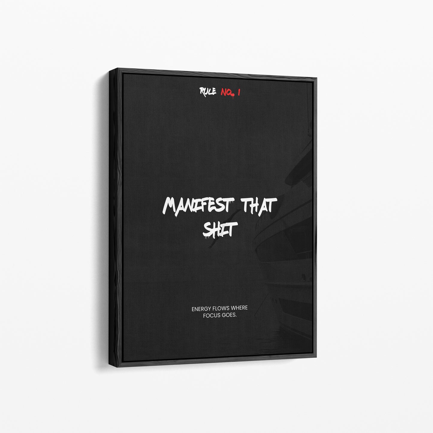Manifesting – Mindset Poster für Fokus & Erfolg | Schwarz-Weiß Wandbild mit Spruch