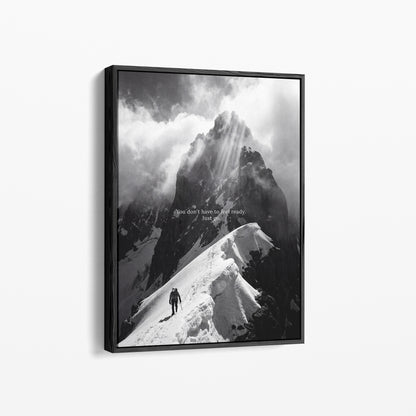 Just Go als Leinwand im schwarzen Schattenfugenrahmen