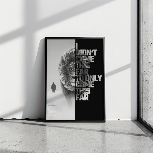 "No mediocrity" Motivationsposter Löwe