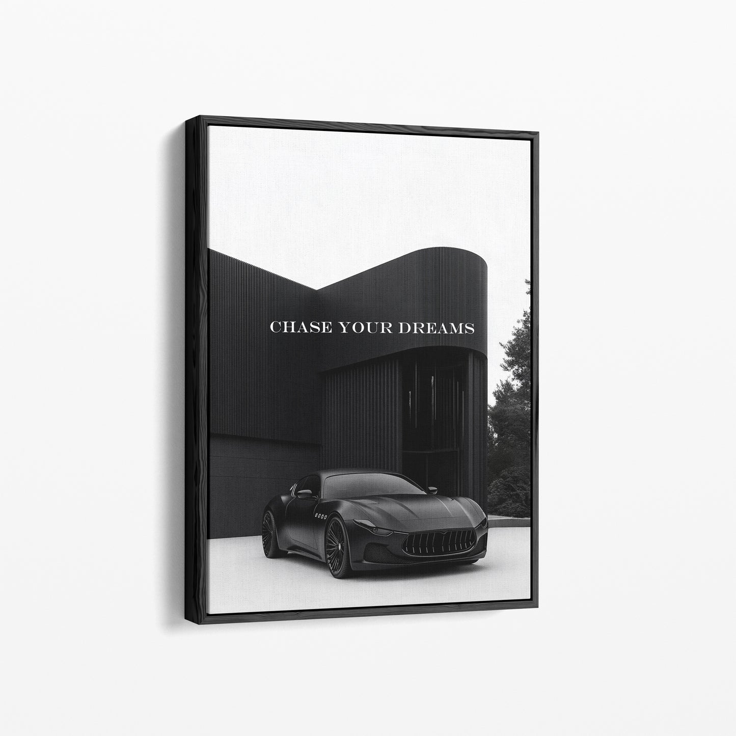 "Chase Your Dreams" Luxus-Sportwagen Motivationsposter