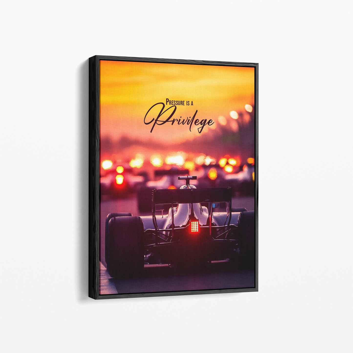 "Pressure is a Privilege" Motivationsposter im Formel 1 Stil