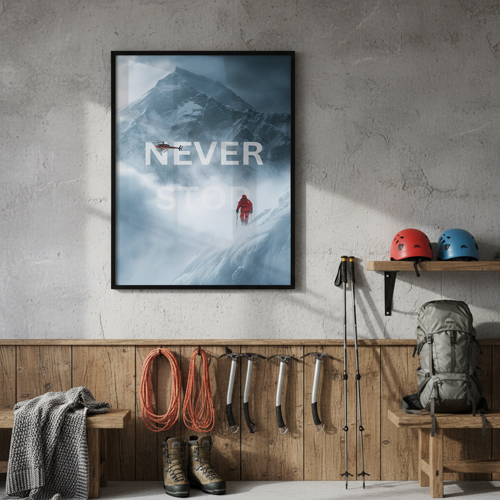 "Believe." Bergsteiger & Abenteuer Motivation