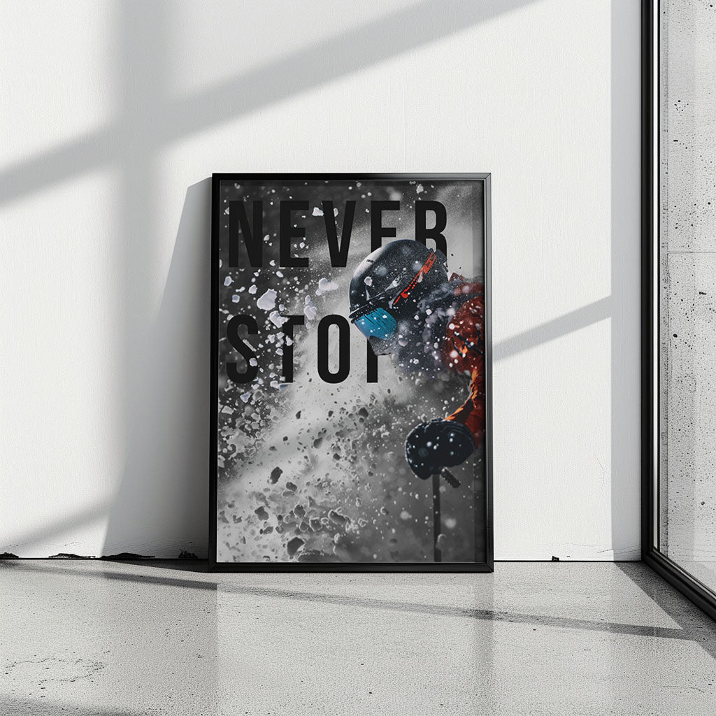 "Never Stop II." Skiposter