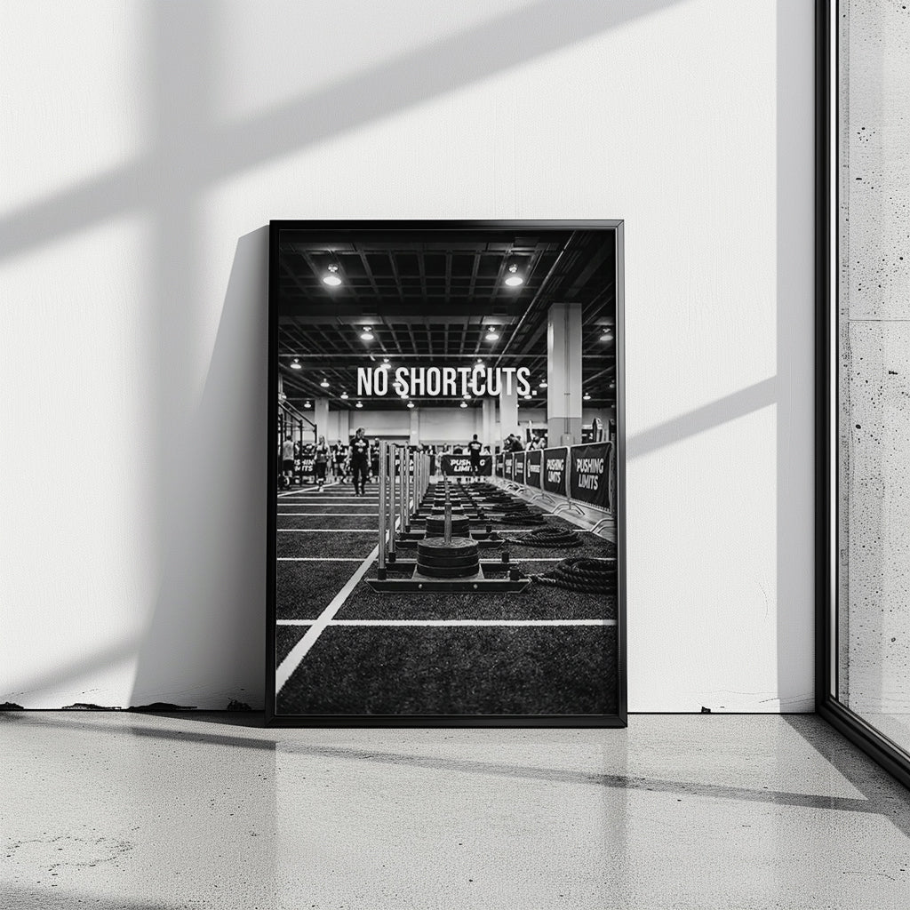 NO SHORTCUTS. – Motivationsposter für HYROX Athleten & Functional Fitness