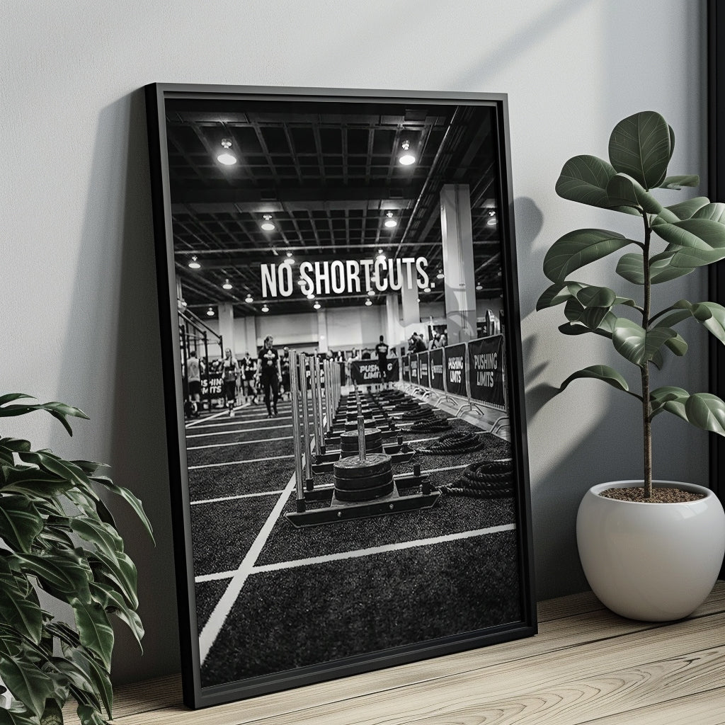 NO SHORTCUTS. – Motivationsposter für HYROX Athleten & Functional Fitness