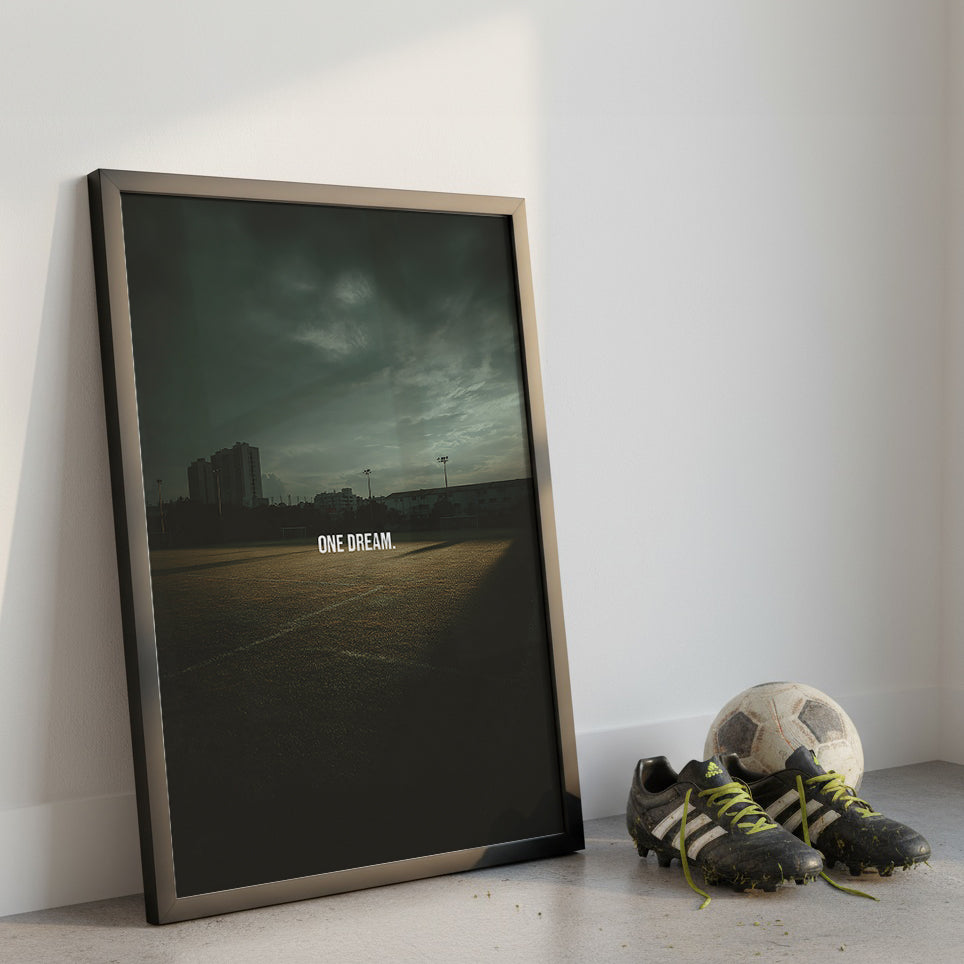 One Dream. – Fußball Poster für Spieler, die an sich glauben | Canvart Studios