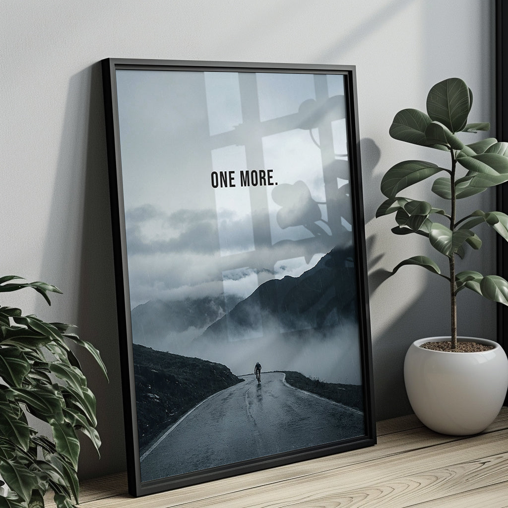 One More. – Rennrad Motivationsposter Berganstieg | canvArt