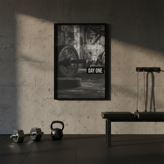 "One Day or Day One" Fitness Motivationsposter