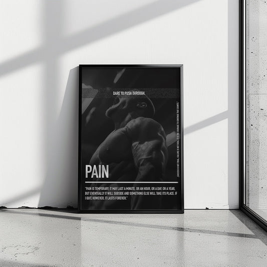"Pain is Temporary II" Fitness Motivationsposter