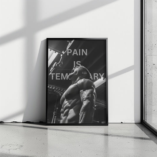 "Pain is Temporary" Motivationsposter Gym