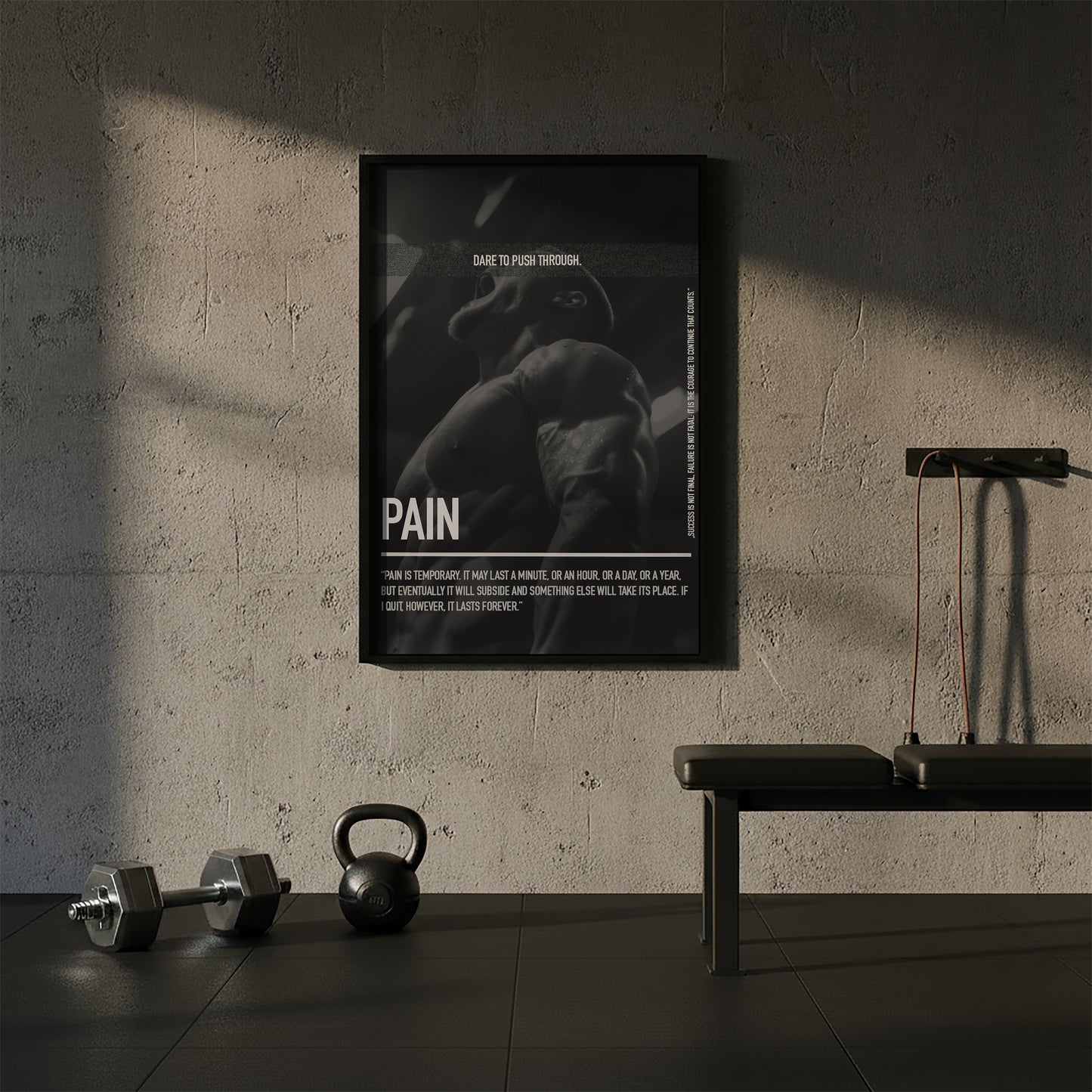 "Pain is Temporary II" Fitness Motivationsposter