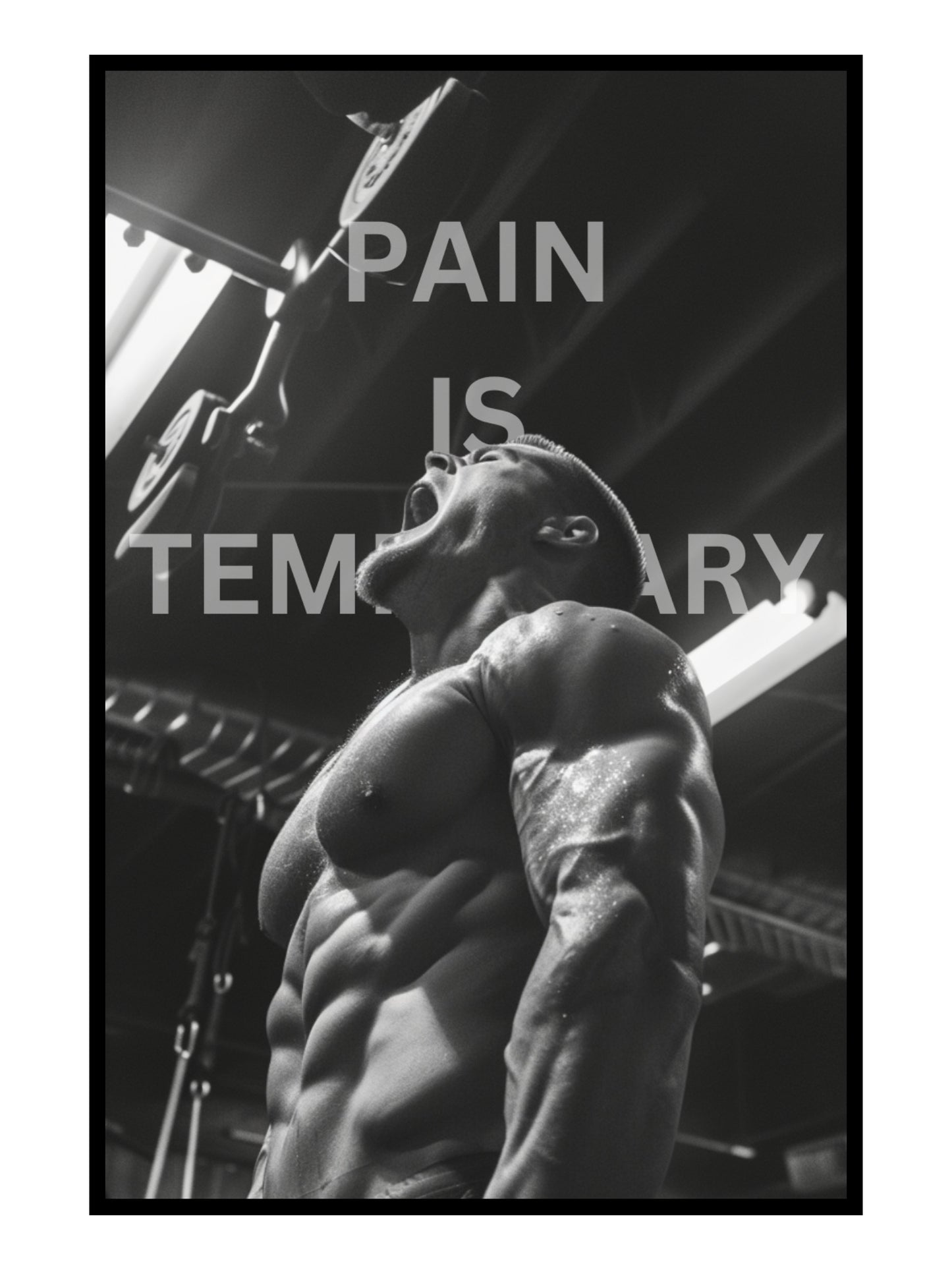 "Pain is Temporary" Motivationsposter Gym