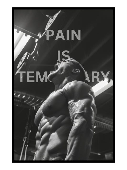 "Pain is Temporary" Motivationsposter Gym