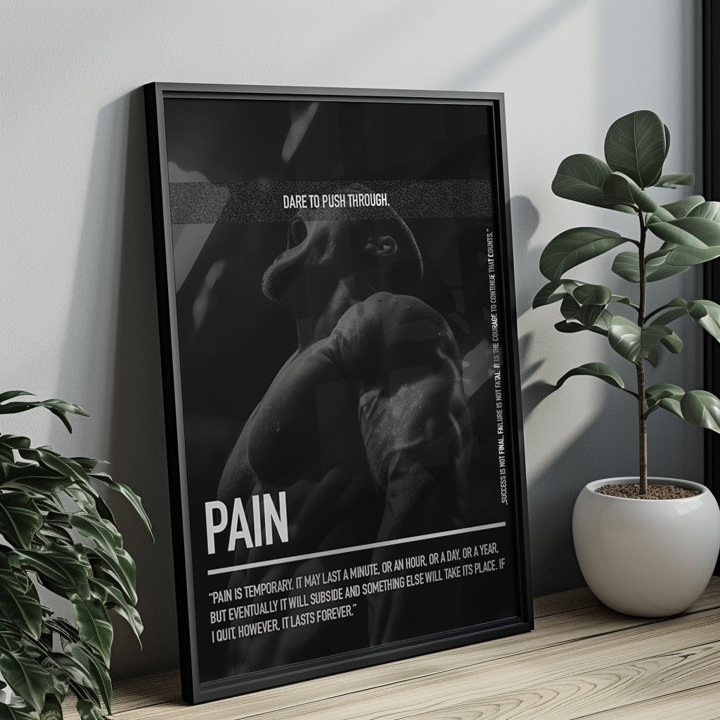 "Pain is Temporary II" Fitness Motivationsposter