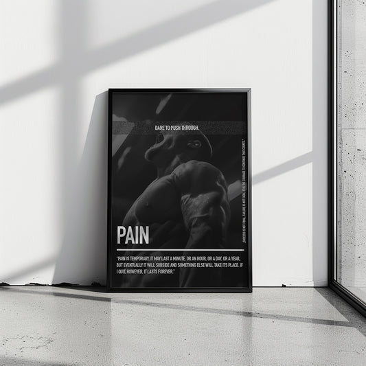 "Pain is Temporary II" Fitness Motivationsposter
