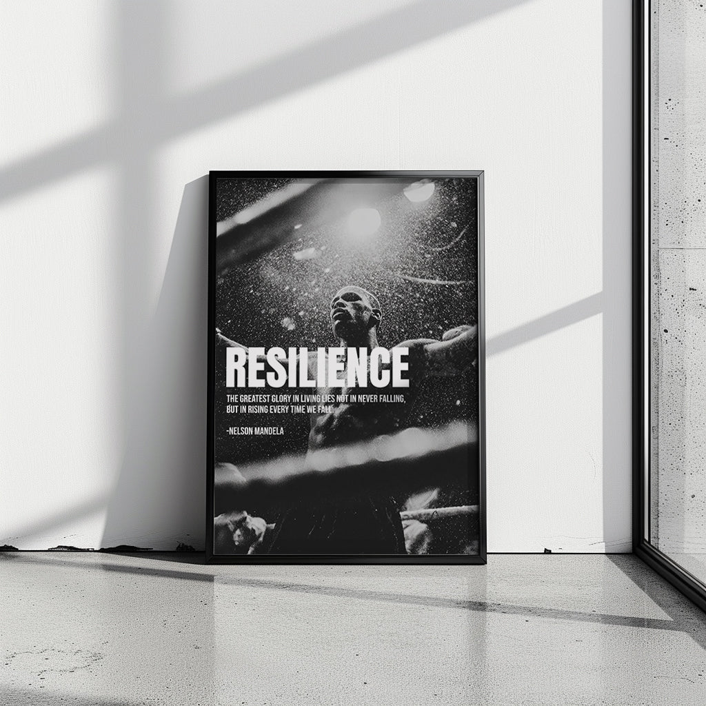 Resilience Poster – Stärke & Durchhaltevermögen | Nelson Mandela Zitat
