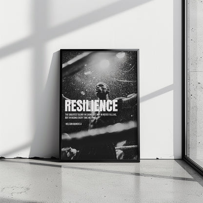 Resilience Poster – Stärke & Durchhaltevermögen | Nelson Mandela Zitat