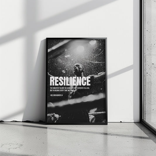Resilience Poster – Stärke & Durchhaltevermögen | Nelson Mandela Zitat