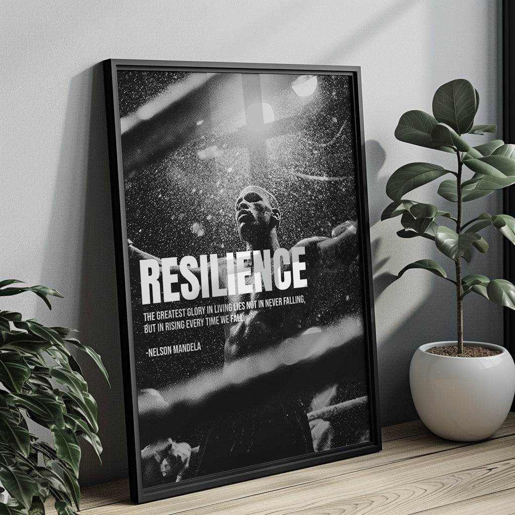 Resilience Poster – Stärke & Durchhaltevermögen | Nelson Mandela Zitat