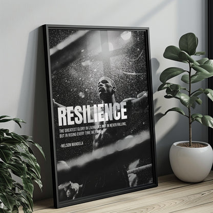 Resilience Poster – Stärke & Durchhaltevermögen | Nelson Mandela Zitat