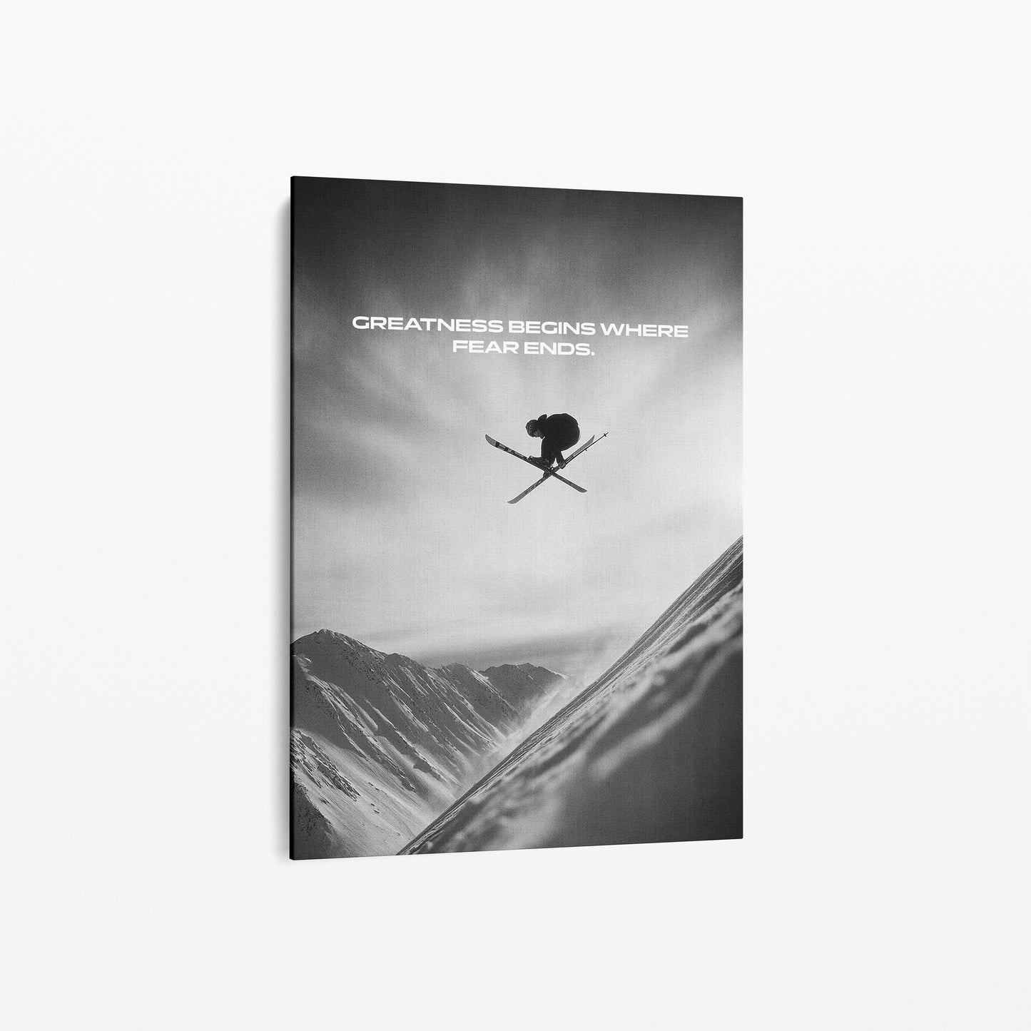 Greatness Begins Where Fear Ends – Ski Poster | Motivation & Adrenalin