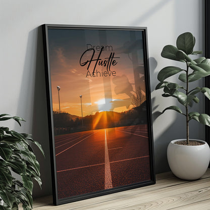 "Dream.Hustle.Achieve." Motivationsposter