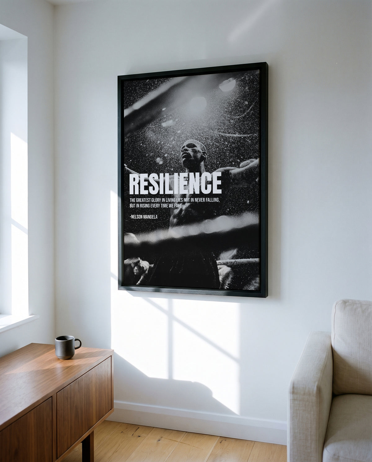 Resilience Poster – Stärke & Durchhaltevermögen | Nelson Mandela Zitat