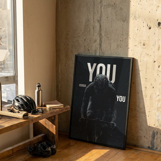 You vs You“ – Motivationsposter Rennrad | Wandbild Motivation für Radsportler