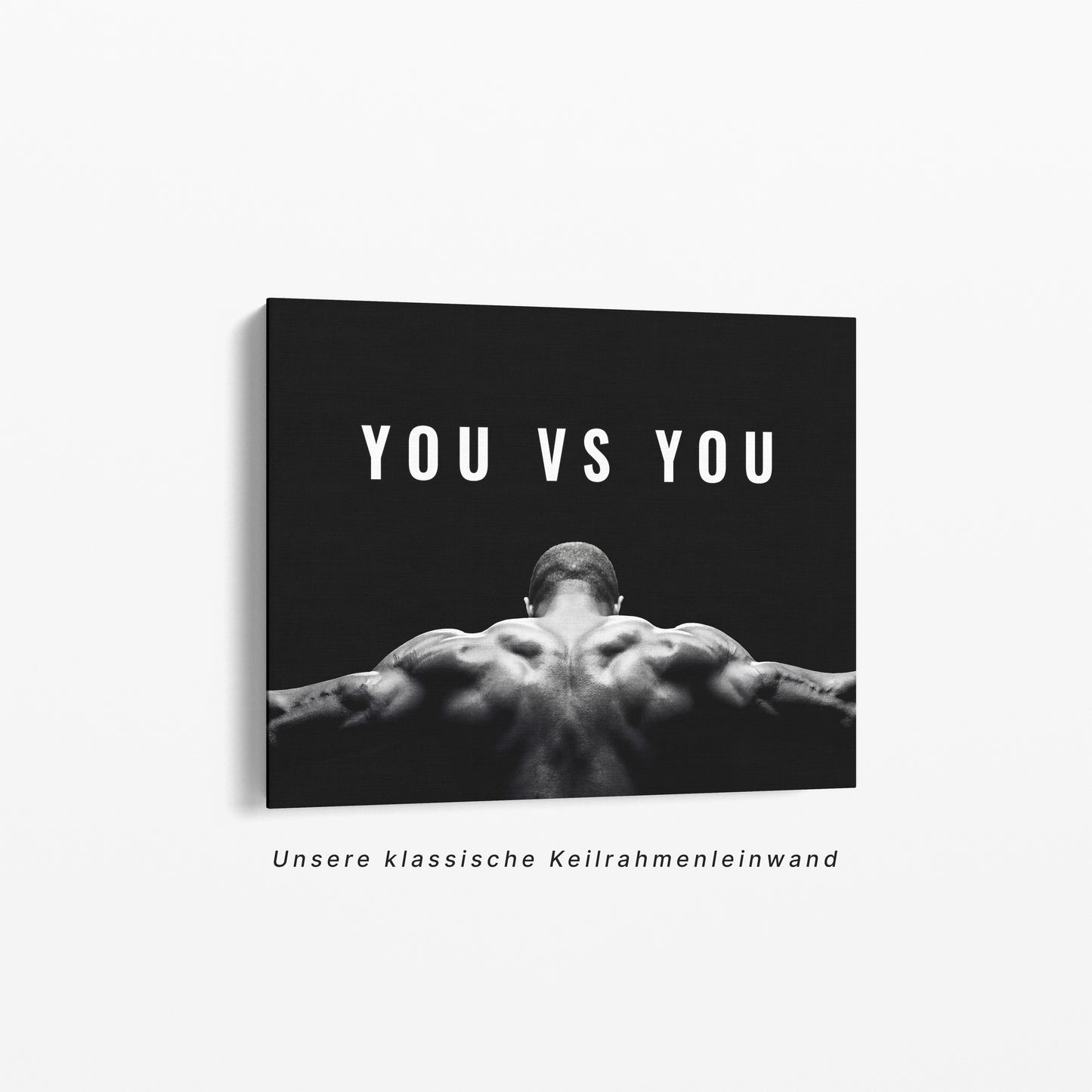Motivationsposter „You vs. You“ – Leinwand im Schattenfugenrahmen | Fitness & Mindset Wandbild
