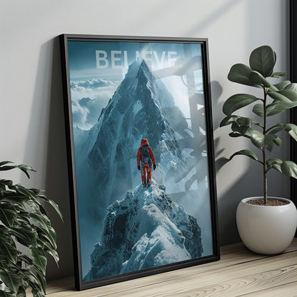 "Believe." Bergsteiger & Abenteuer Motivation