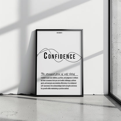 Text & Zitat Poster "Confidence" (weiß)