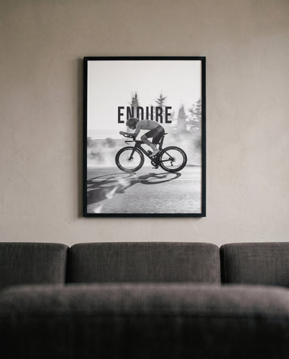 Endure II – Rennrad Wandbild | Time Trial Motivationsposter