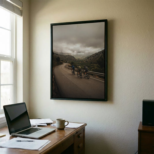 EFFORT > EXCUSES – Cycling Motivation Poster | Premium Rennrad Wandbild für Athleten