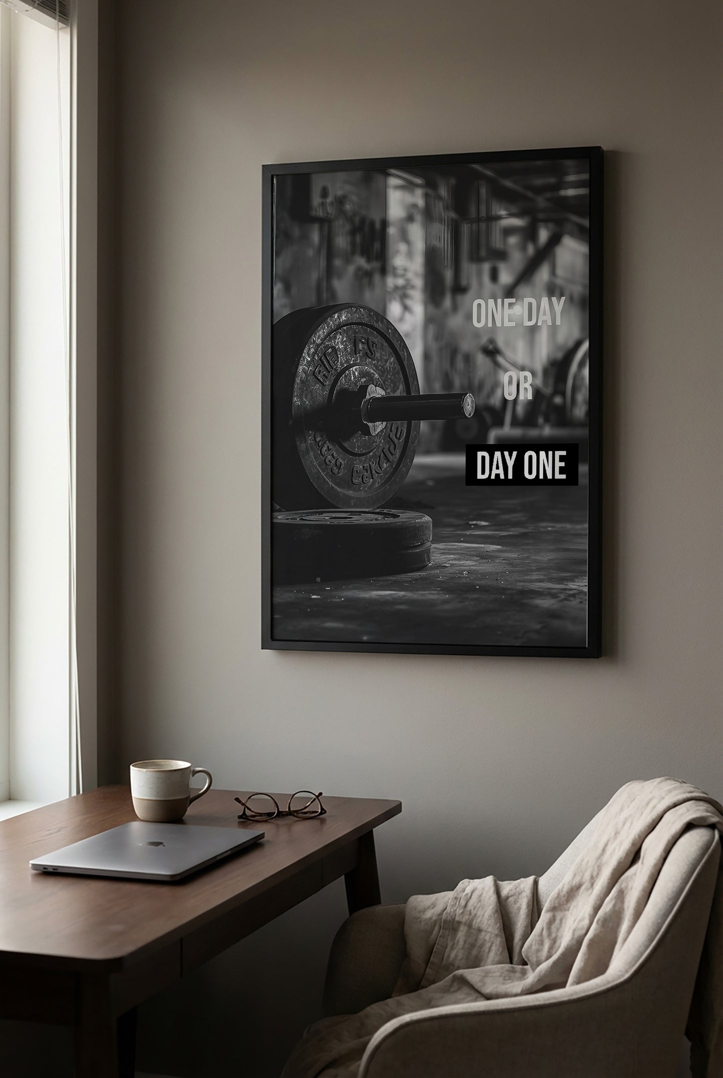 One Day or Day One – Gym Motivationsposter | canvArt