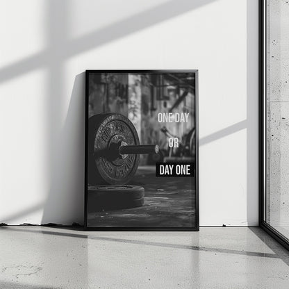 One Day or Day One – Gym Motivationsposter | canvArt