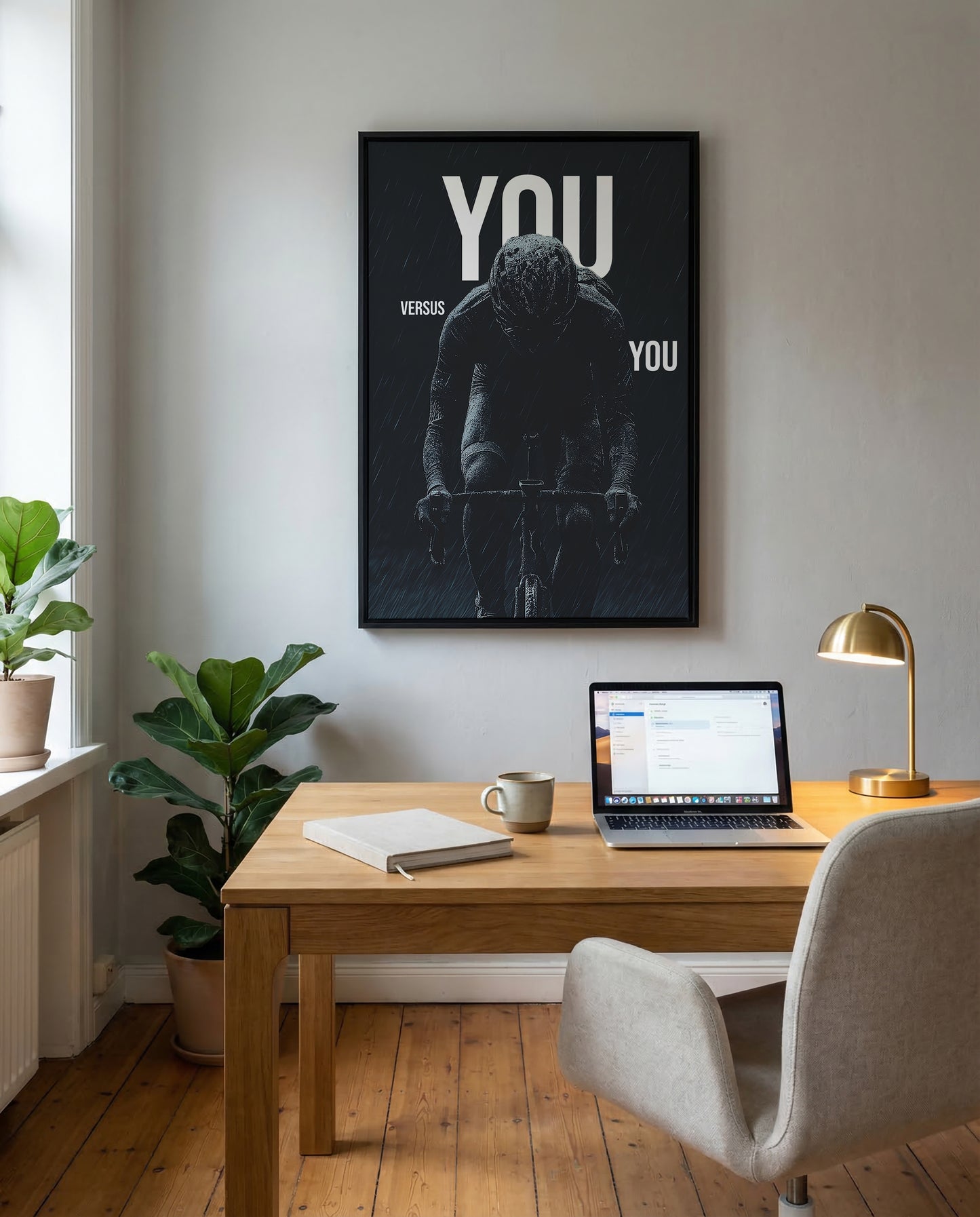 "You vs You“ – Motivationsposter Rennrad | Wandbild Motivation für Radsportler